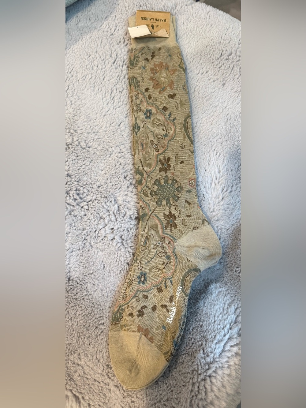 NWT Ralph Lauren Country Floral Knee High Socks Vintage